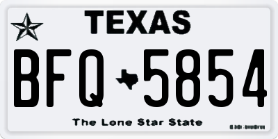 TX license plate BFQ5854
