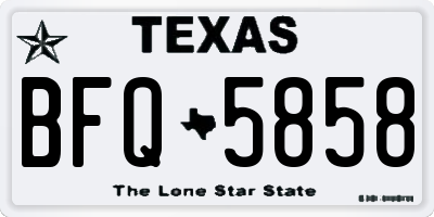 TX license plate BFQ5858