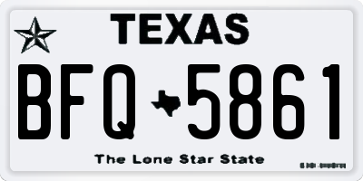 TX license plate BFQ5861