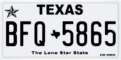 TX license plate BFQ5865