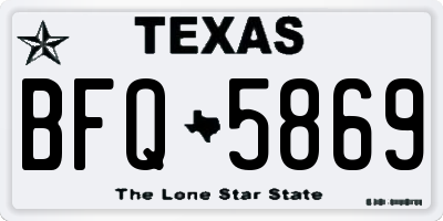 TX license plate BFQ5869