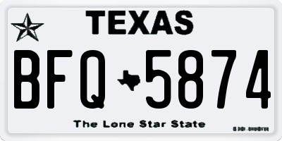 TX license plate BFQ5874