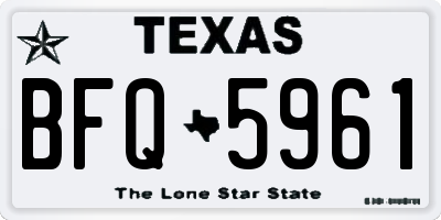 TX license plate BFQ5961