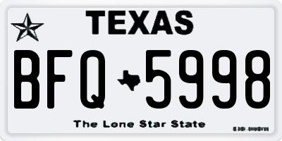 TX license plate BFQ5998