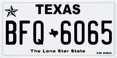 TX license plate BFQ6065