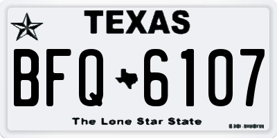TX license plate BFQ6107