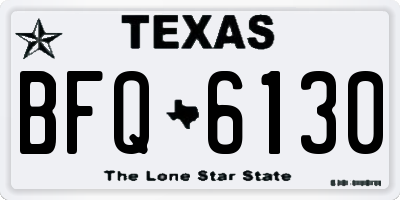 TX license plate BFQ6130