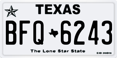 TX license plate BFQ6243