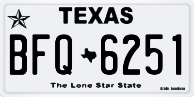 TX license plate BFQ6251