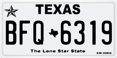 TX license plate BFQ6319