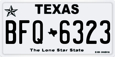 TX license plate BFQ6323