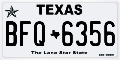 TX license plate BFQ6356