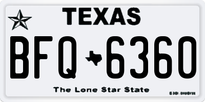 TX license plate BFQ6360