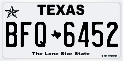 TX license plate BFQ6452