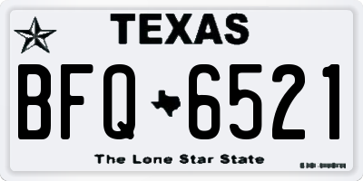 TX license plate BFQ6521
