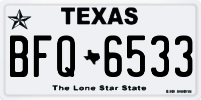 TX license plate BFQ6533
