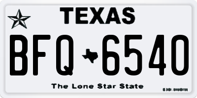 TX license plate BFQ6540