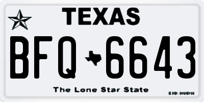 TX license plate BFQ6643