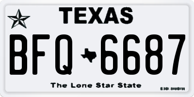 TX license plate BFQ6687