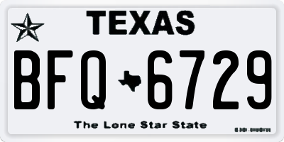 TX license plate BFQ6729