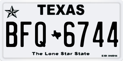 TX license plate BFQ6744