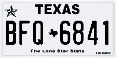 TX license plate BFQ6841