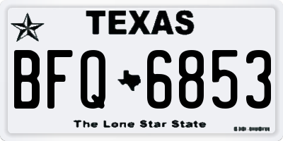 TX license plate BFQ6853