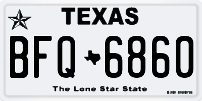 TX license plate BFQ6860