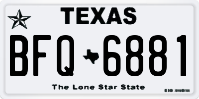 TX license plate BFQ6881