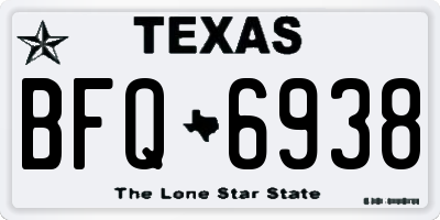 TX license plate BFQ6938