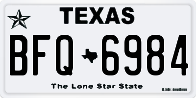 TX license plate BFQ6984