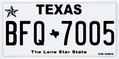 TX license plate BFQ7005