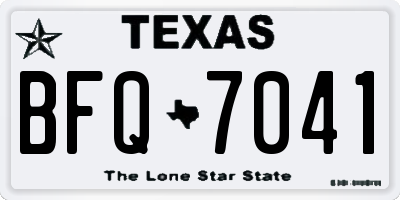 TX license plate BFQ7041