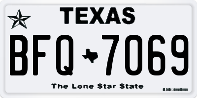 TX license plate BFQ7069