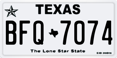 TX license plate BFQ7074