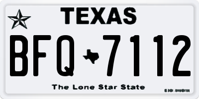 TX license plate BFQ7112