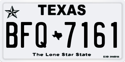 TX license plate BFQ7161