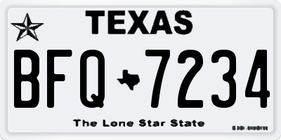 TX license plate BFQ7234