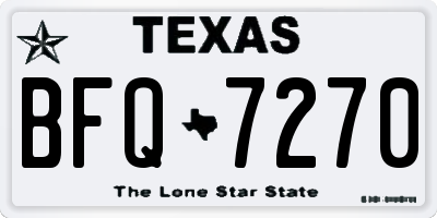 TX license plate BFQ7270