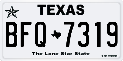 TX license plate BFQ7319
