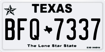 TX license plate BFQ7337