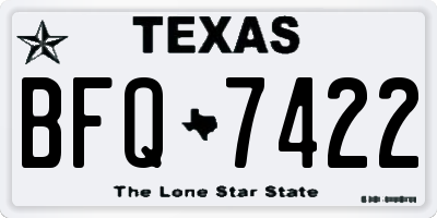 TX license plate BFQ7422