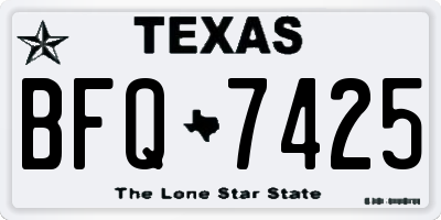 TX license plate BFQ7425