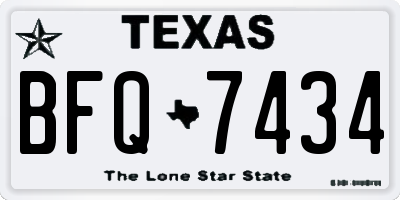 TX license plate BFQ7434