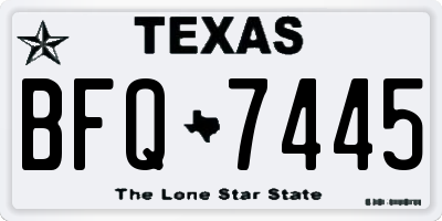 TX license plate BFQ7445