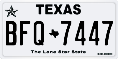TX license plate BFQ7447
