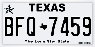 TX license plate BFQ7459