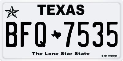 TX license plate BFQ7535