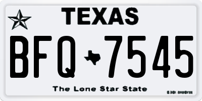 TX license plate BFQ7545