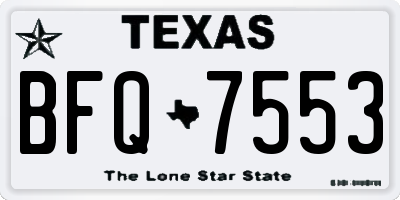 TX license plate BFQ7553